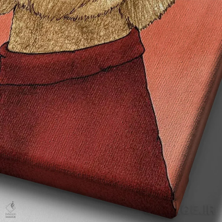 تابلو آلپاکای کریسمس اثر باروف - نمای نزدیک بافت بوم