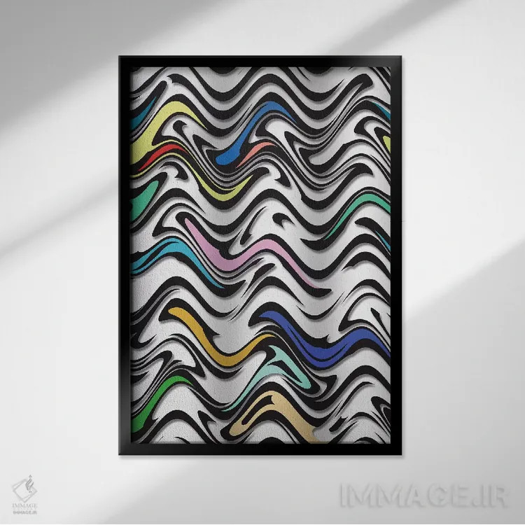 تابلو موج روانگردان در یک انتزاع شهری اثر باروف - نمای قابدار مشکی