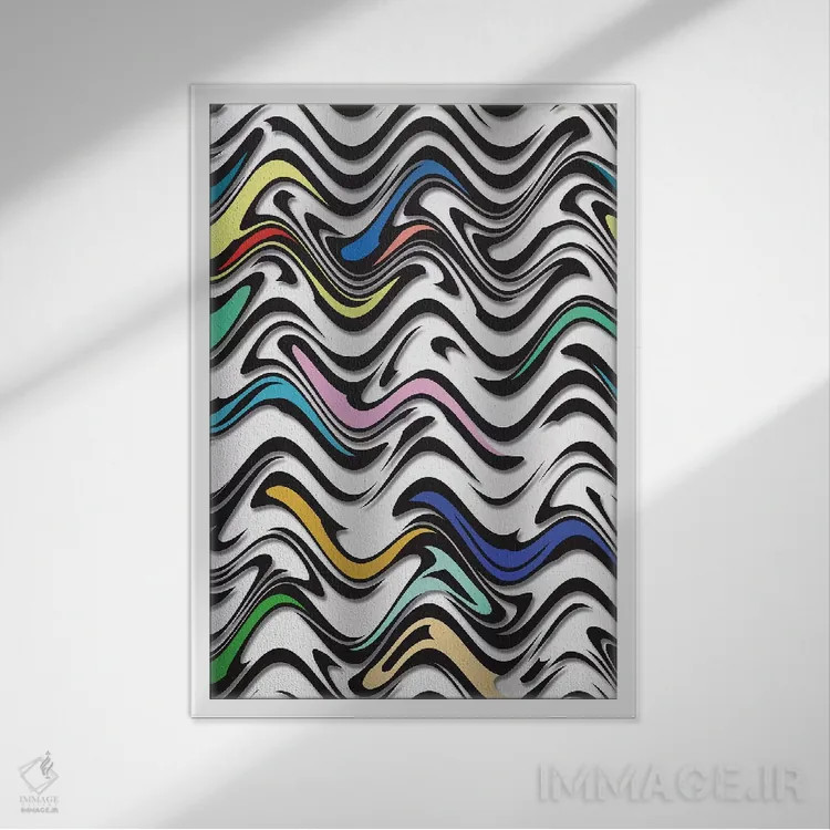 تابلو موج روانگردان در یک انتزاع شهری اثر باروف - نمای قابدار سفید