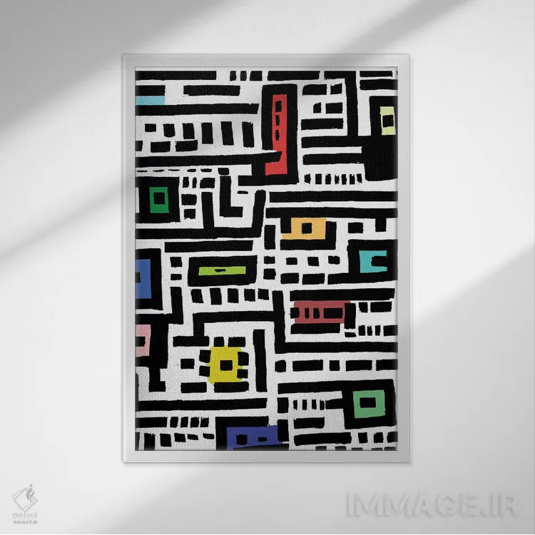 تابلو مسائل شهری گربه اثر باروف - نمای قابدار سفید