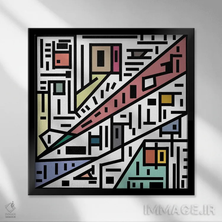 تابلو ارتباطات شهری خودپسندی اثر باروف - نمای قابدار مشکی