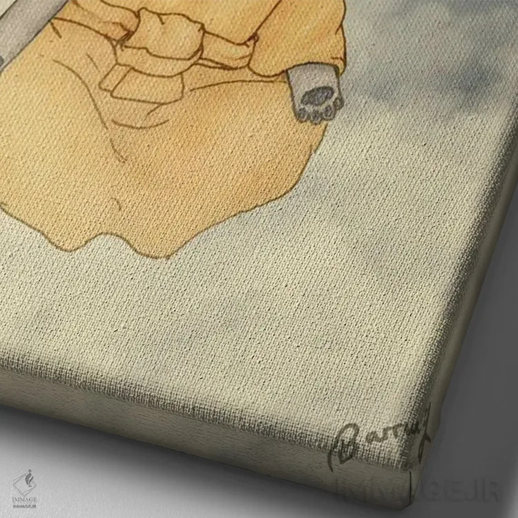 تابلو مدیتیشن فرنچی (نژاد سگ) اثر باروف - نمای نزدیک بافت بوم