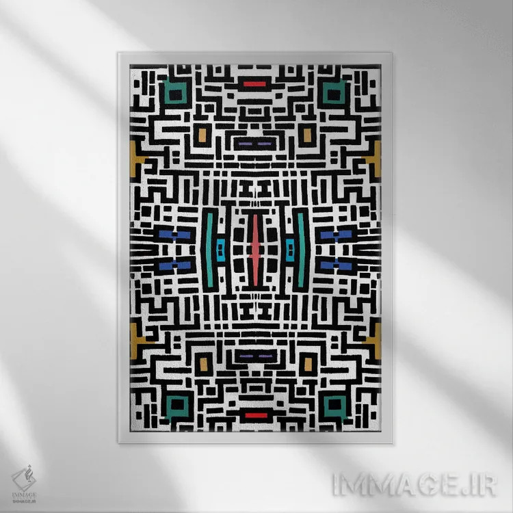 تابلو مرکز شهر در تابستان اثر باروف - نمای قابدار سفید