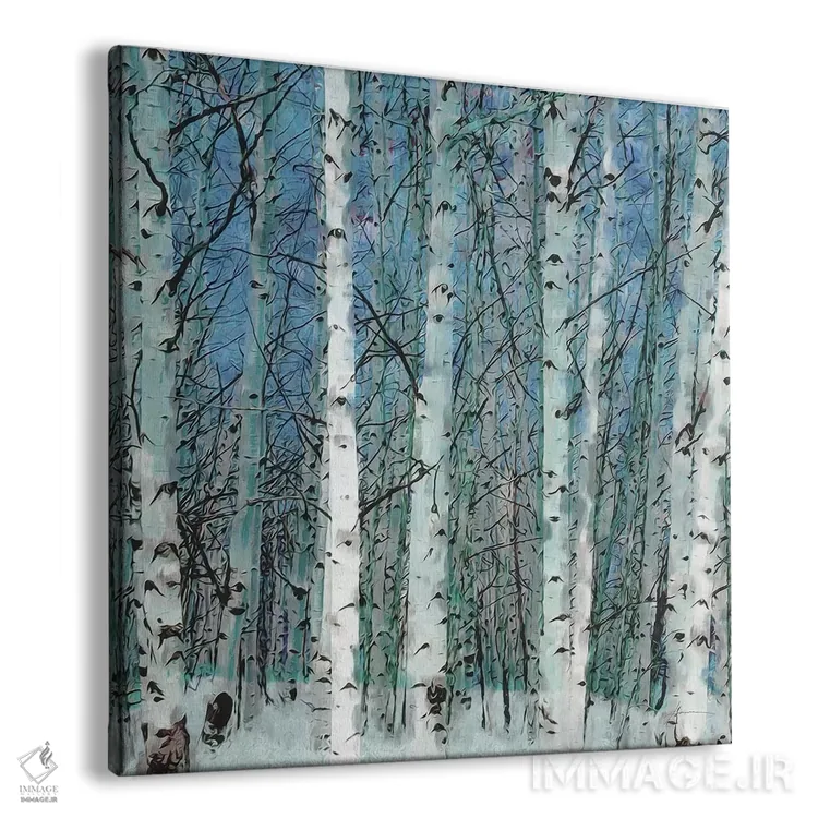 تابلو درختستان توس اثر جیمز برگارت - نمای پرسپکتیو محصول