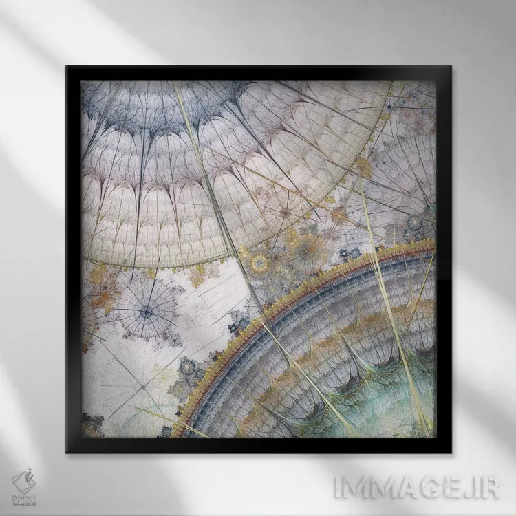 تابلو موتورهای ساعت I اثر جیمز برگارت - نمای قابدار مشکی