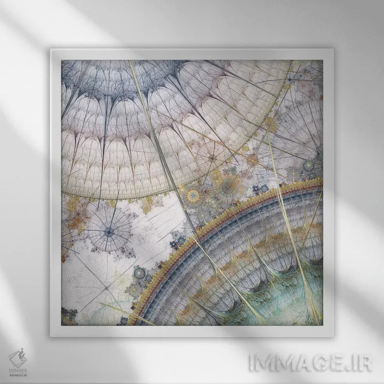 تابلو موتورهای ساعت I اثر جیمز برگارت - نمای قابدار سفید