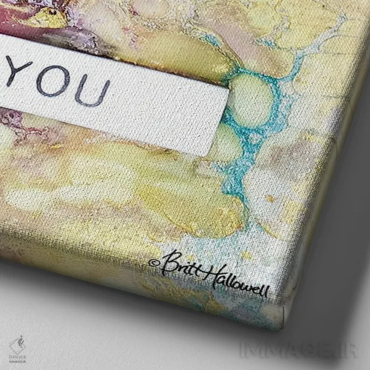 تابلو همان خودت باش اثر بریت هالوِول - نمای نزدیک بافت بوم