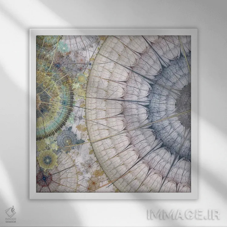 تابلو موتورهای ساعت III اثر جیمز برگارت - نمای قابدار سفید