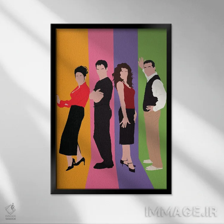 تابلو ویل و گریس (سریال) اثر بوریلیانا - نمای قابدار مشکی