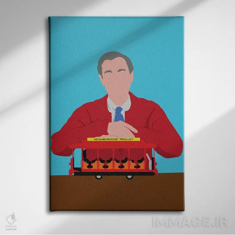 تابلو محله آقای راجرز (برنامه تلویزیونی) اثر بوریلیانا - نمای روبهرو روی دیوار