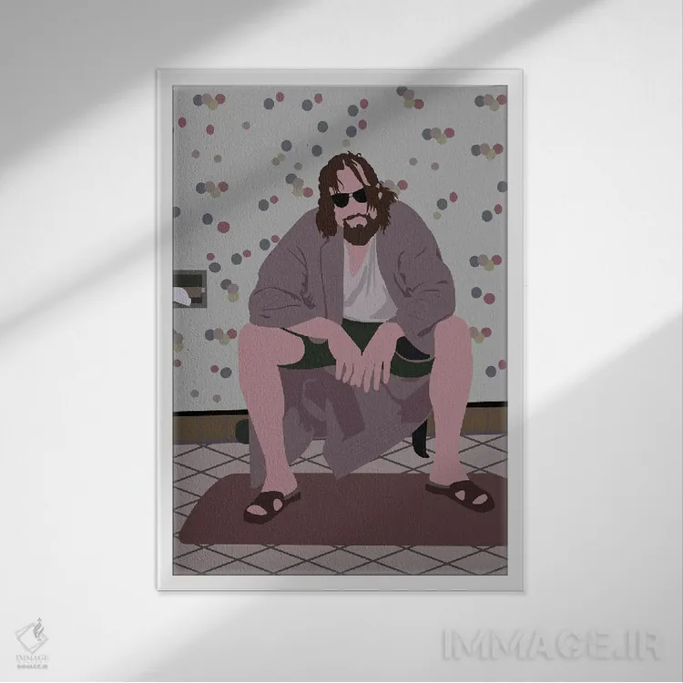 تابلو بیگ لبوسکی (فیلم) اثر بوریلیانا - نمای قابدار سفید