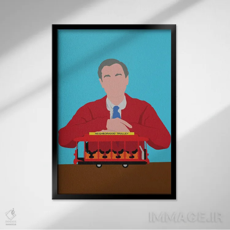 تابلو محله آقای راجرز (برنامه تلویزیونی) اثر بوریلیانا - نمای قابدار مشکی