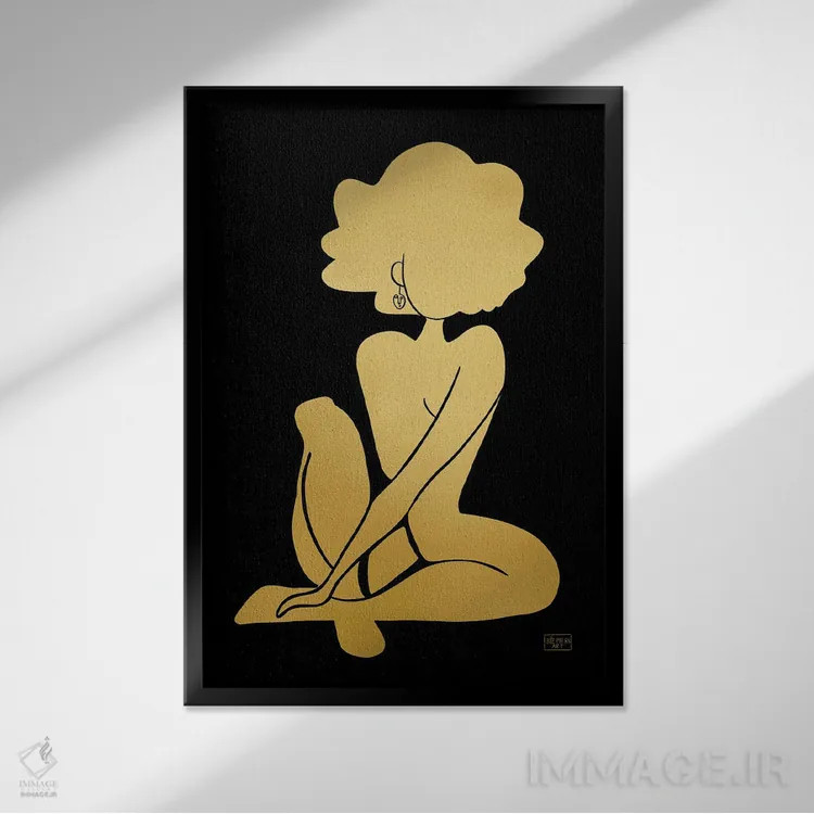 تابلو نشستن زیبا اثر بری پیپنز - نمای قابدار مشکی