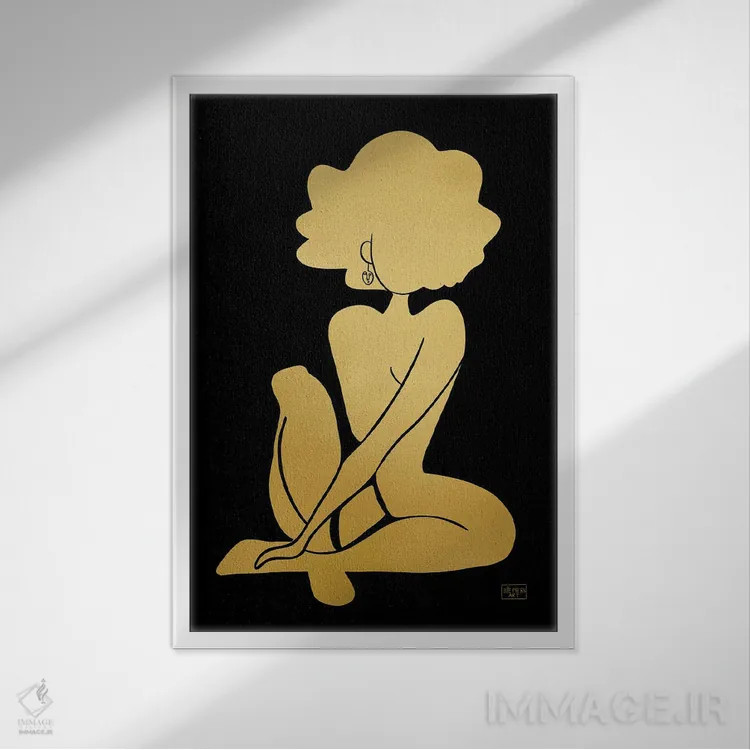 تابلو نشستن زیبا اثر بری پیپنز - نمای قابدار سفید