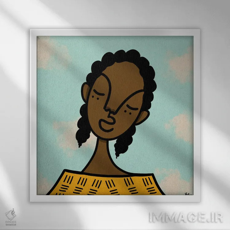 تابلو سرخوش اثر بری پیپنز - نمای قابدار سفید