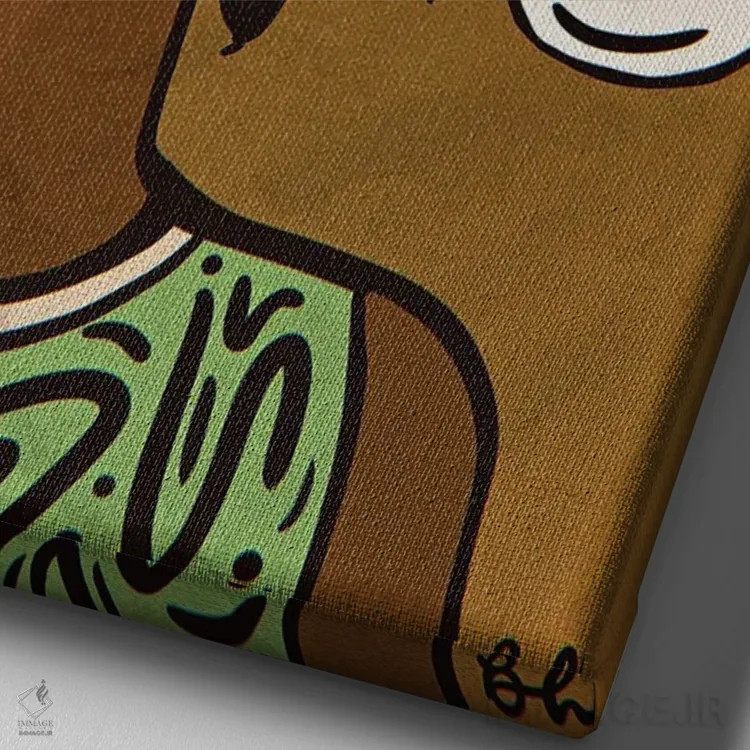 تابلو با جریان رشد کن اثر بری پیپنز - نمای نزدیک بافت بوم