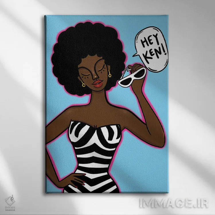 تابلو باربی آفروباز اثر بری پیپنز - نمای روبهرو روی دیوار