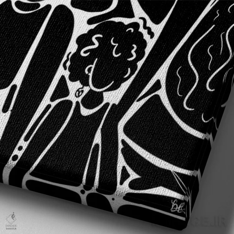 تابلو نقشها II اثر بری پیپنز - نمای نزدیک بافت بوم