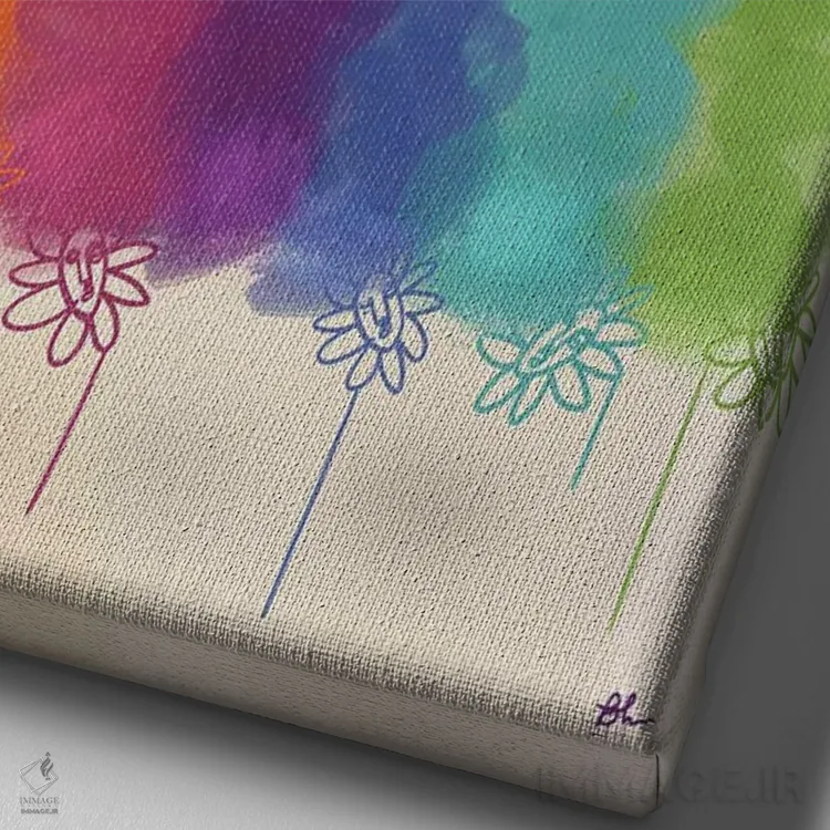 تابلو ملکههای رویا اثر بری پیپنز - نمای نزدیک بافت بوم