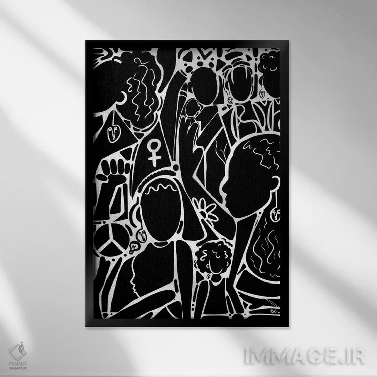 تابلو نقشها II اثر بری پیپنز - نمای قابدار مشکی