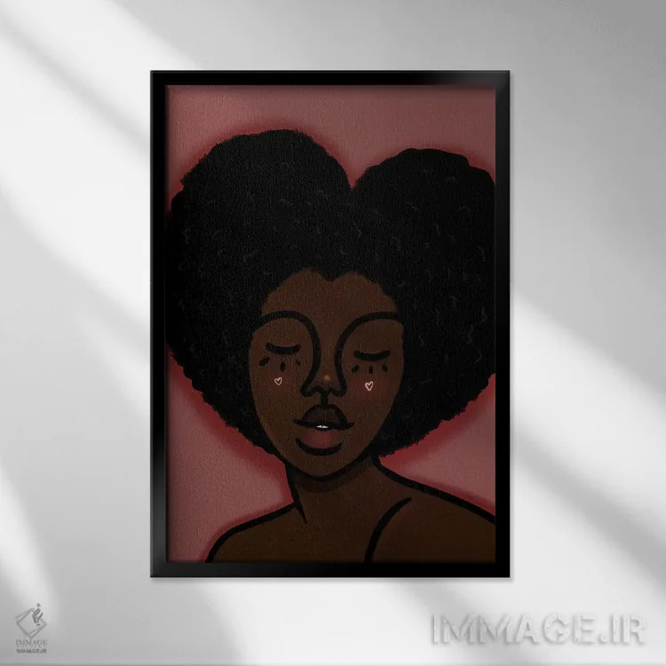 تابلو عشق در موهاست اثر بری پیپنز - نمای قابدار مشکی