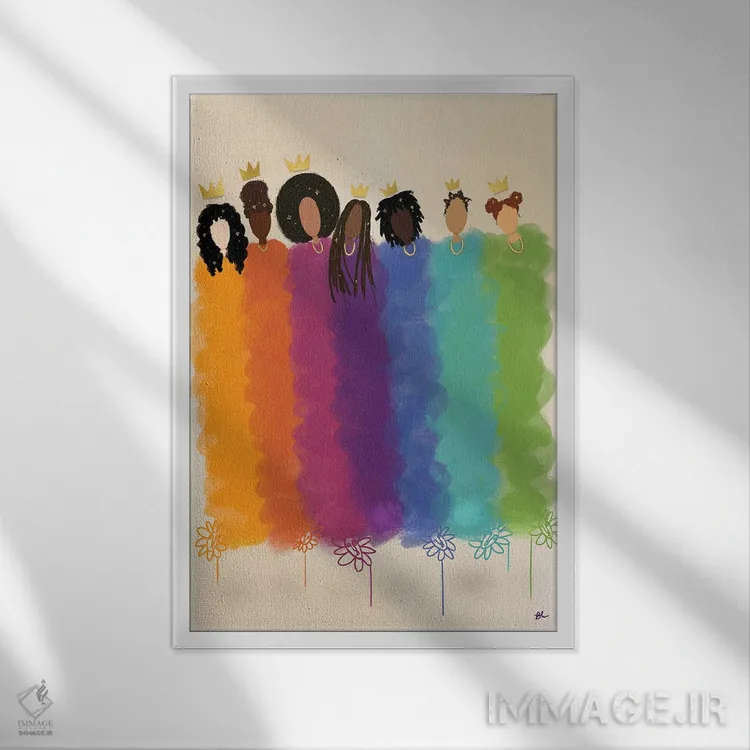 تابلو ملکههای رویا اثر بری پیپنز - نمای قابدار سفید