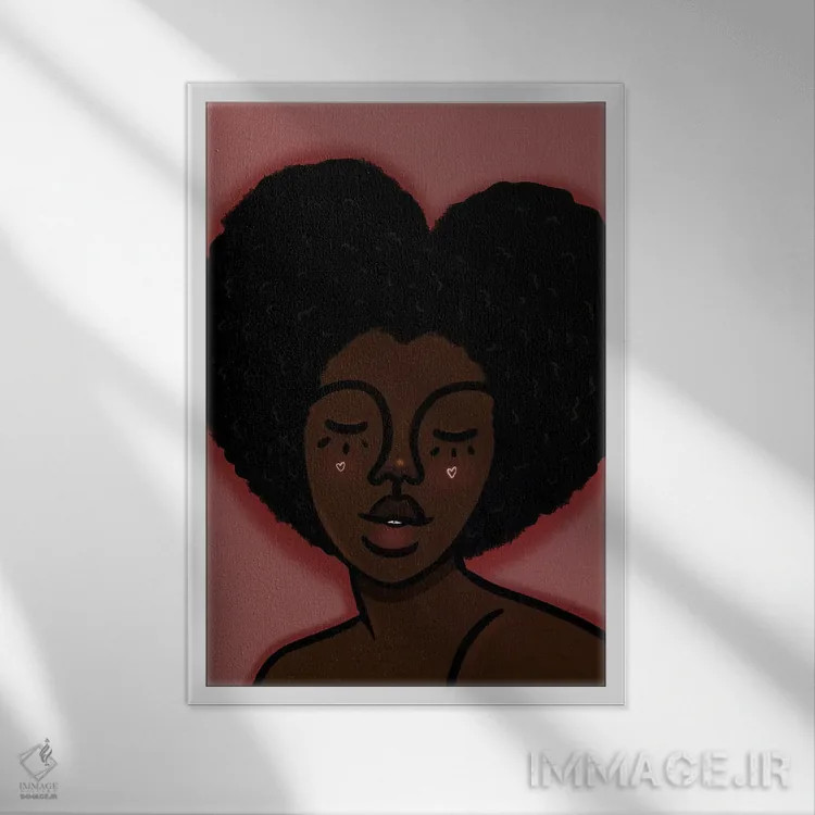 تابلو عشق در موهاست اثر بری پیپنز - نمای قابدار سفید