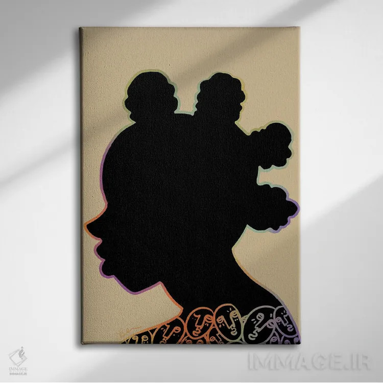 تابلو سیلوئت او (زن) اثر بری پیپنز - نمای روبهرو روی دیوار