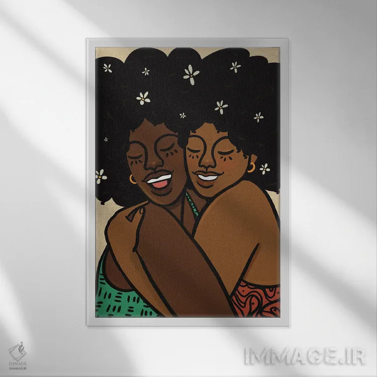 تابلو دوستان موفرفری اثر بری پیپنز - نمای قابدار سفید