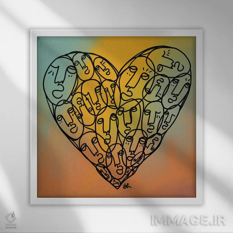 تابلو عشق اثر بری پیپنز - نمای قابدار سفید