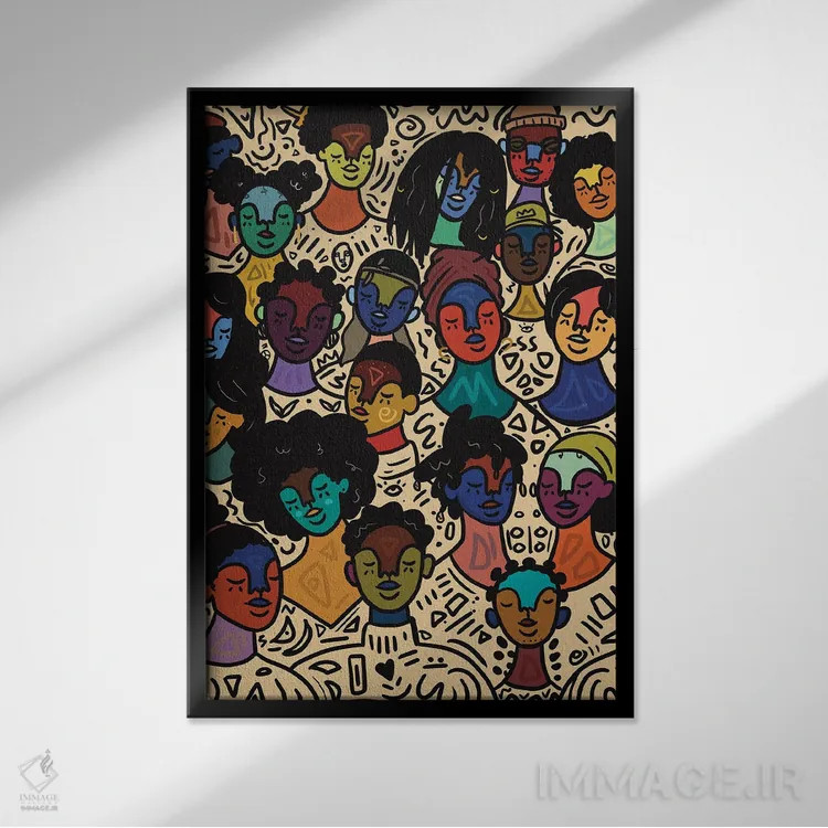 تابلو پرطراوت اثر بری پیپنز - نمای قابدار مشکی