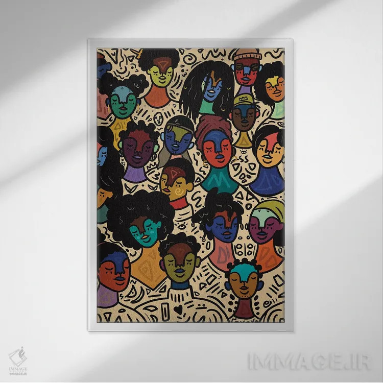 تابلو پرطراوت اثر بری پیپنز - نمای قابدار سفید