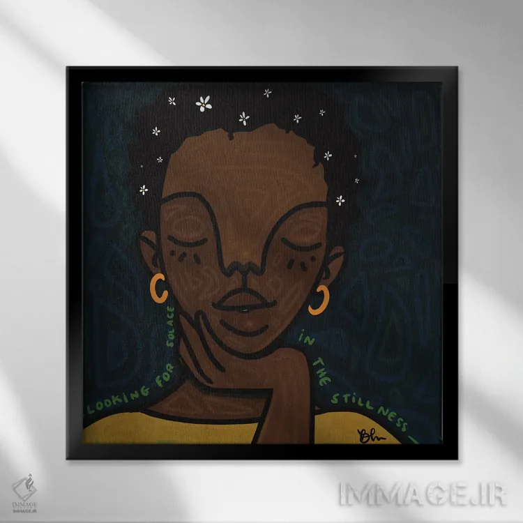 تابلو آرامش اثر بری پیپنز - نمای قابدار مشکی