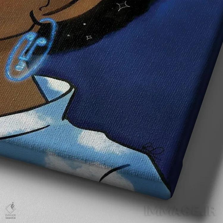 تابلو ستارهبینی اثر بری پیپنز - نمای نزدیک بافت بوم