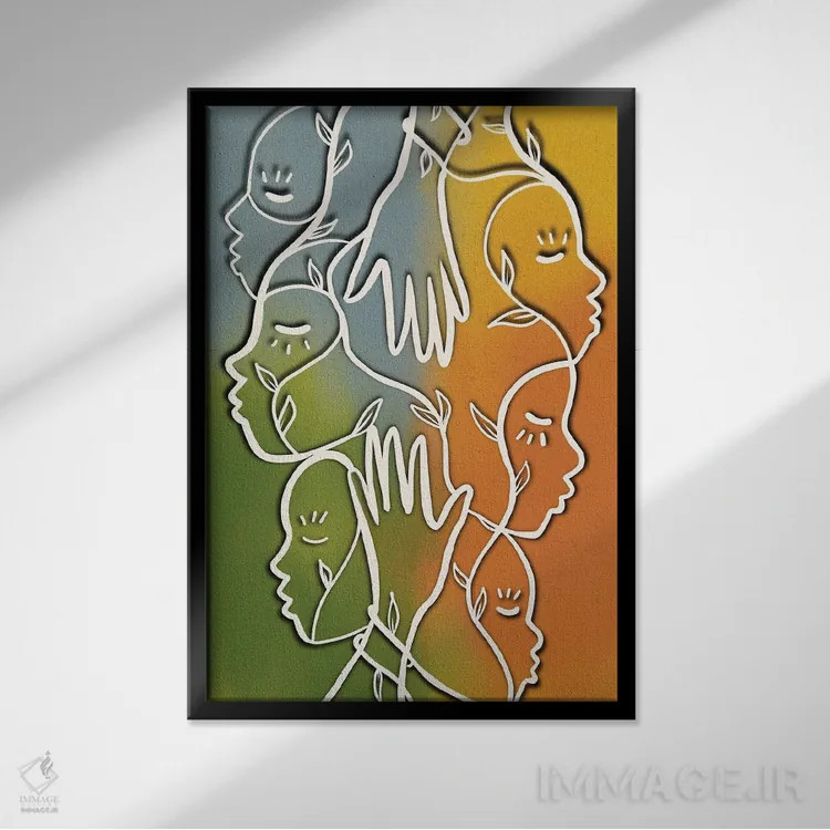 تابلو درمان با هم اثر بری پیپنز - نمای قابدار مشکی