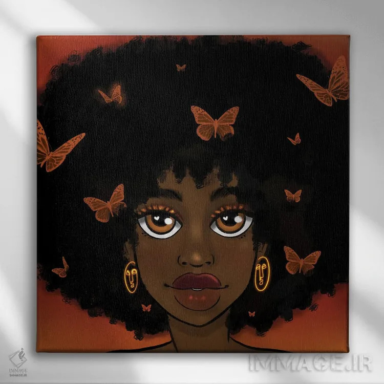 تابلو دختر پروانهای اثر بری پیپنز - نمای روبهرو روی دیوار
