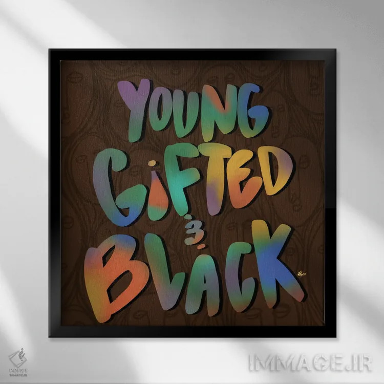 تابلو جوان، بااستعداد و سیاهپوست اثر بری پیپنز - نمای قابدار مشکی