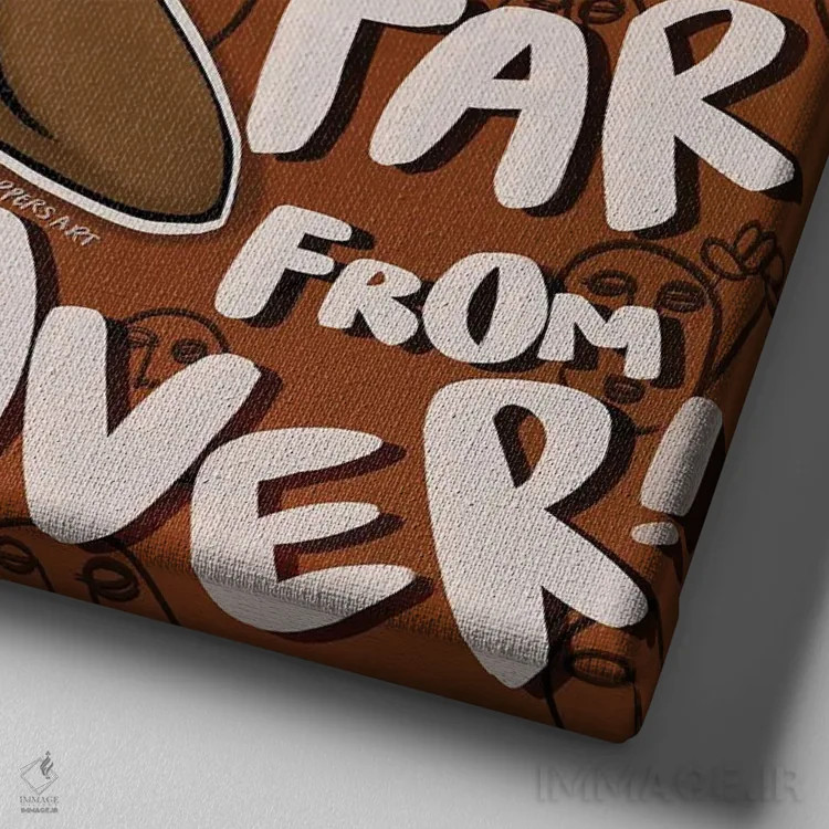 تابلو ادامه بده به مبارزه اثر بری پیپنز - نمای نزدیک بافت بوم