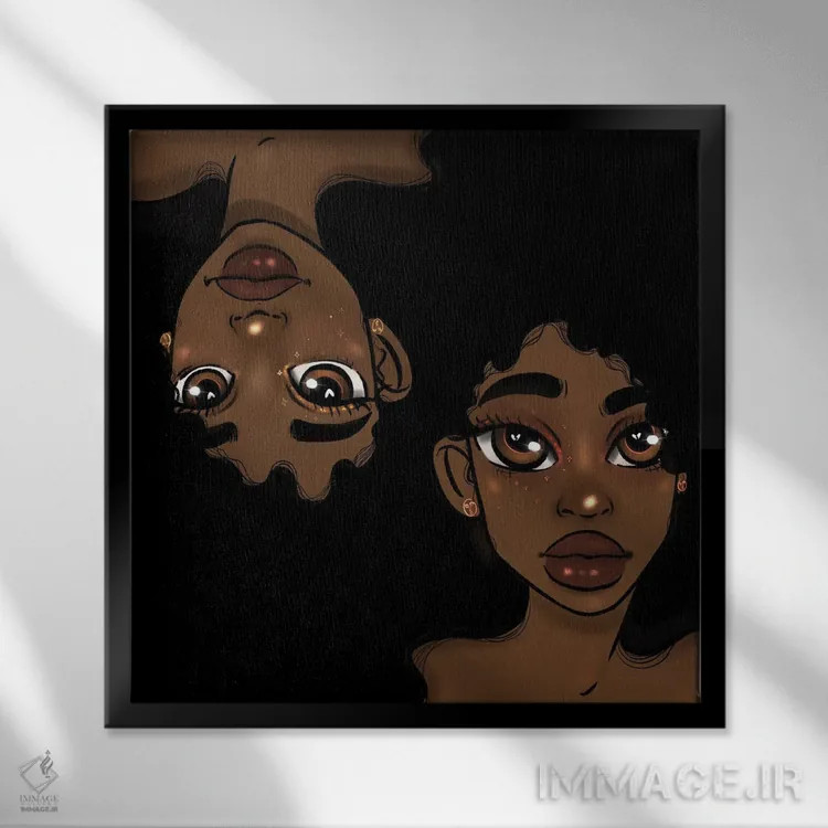 تابلو یین و یانگ (نماد تائوئیسم) اثر بری پیپنز - نمای قابدار مشکی