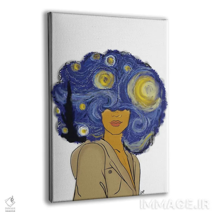 تابلو شبهای پرستاره آفرو اثر بری پیپنز - نمای پرسپکتیو محصول