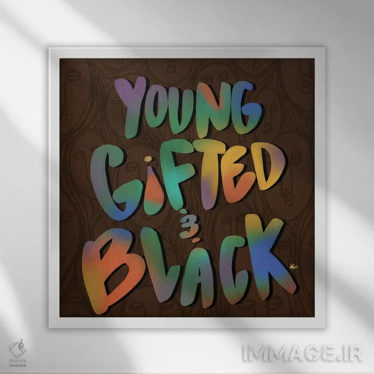 تابلو جوان، بااستعداد و سیاهپوست اثر بری پیپنز - نمای قابدار سفید