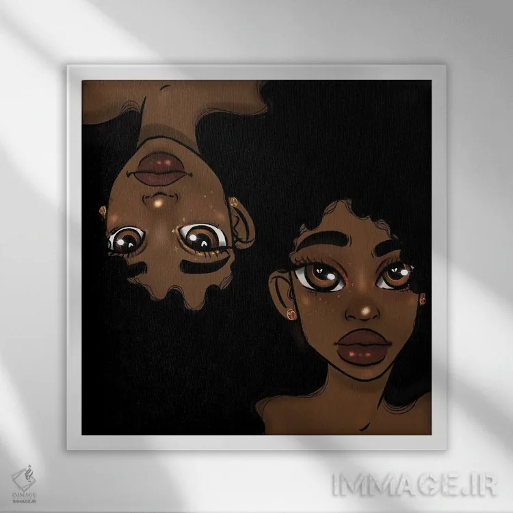 تابلو یین و یانگ (نماد تائوئیسم) اثر بری پیپنز - نمای قابدار سفید