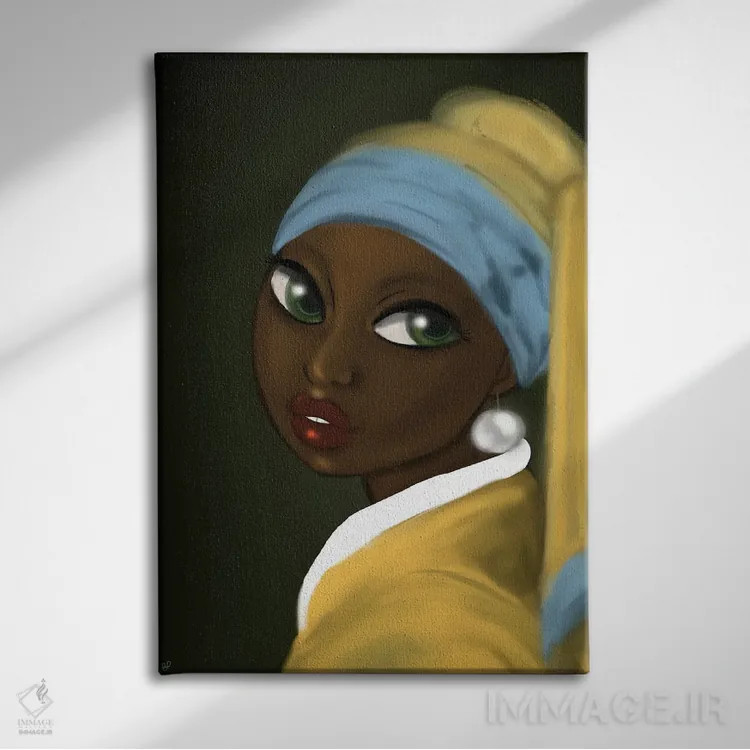 تابلو مروارید اثر بری پیپنز - نمای روبهرو روی دیوار