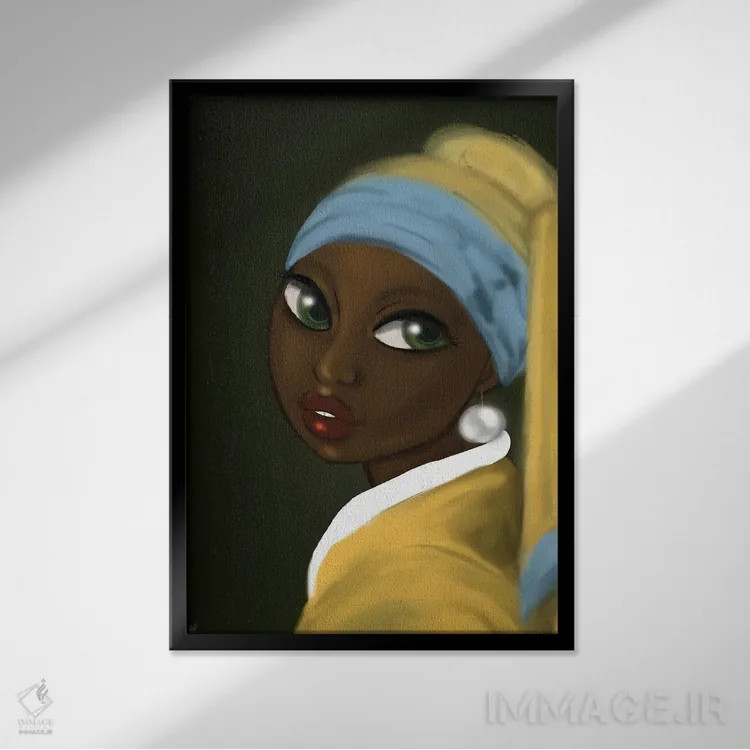 تابلو مروارید اثر بری پیپنز - نمای قابدار مشکی