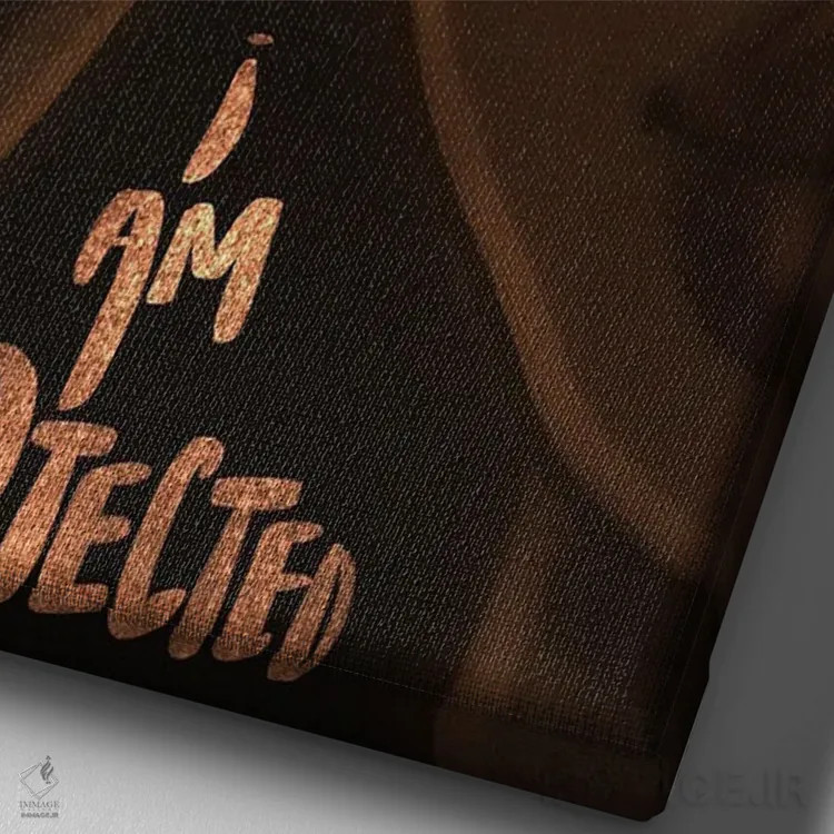 تابلو من در امان هستم اثر بری پیپنز - نمای نزدیک بافت بوم