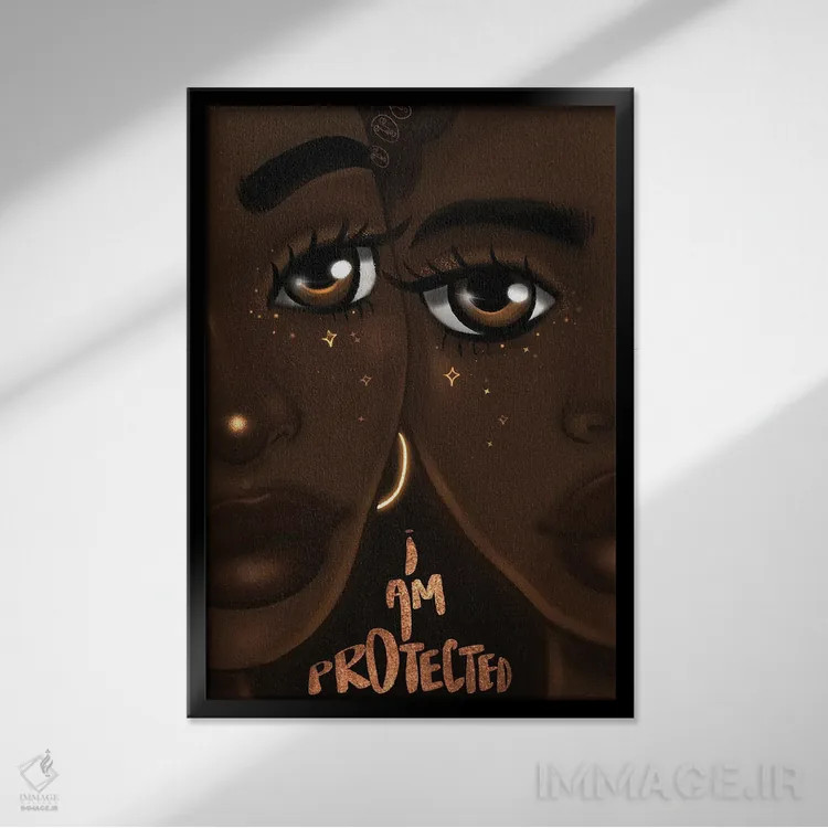 تابلو من در امان هستم اثر بری پیپنز - نمای قابدار مشکی