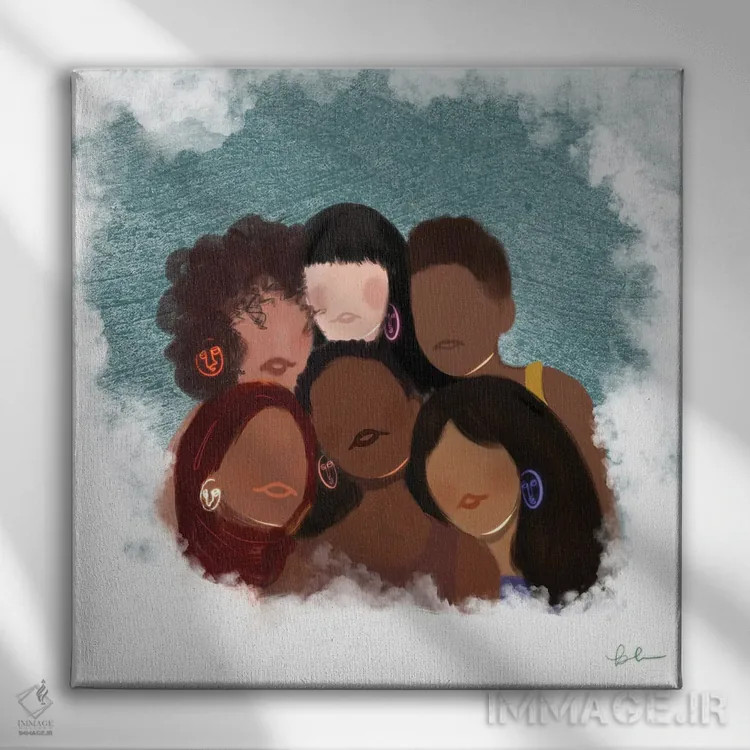 تابلو زنان توانمند اثر بری پیپنز - نمای روبهرو روی دیوار