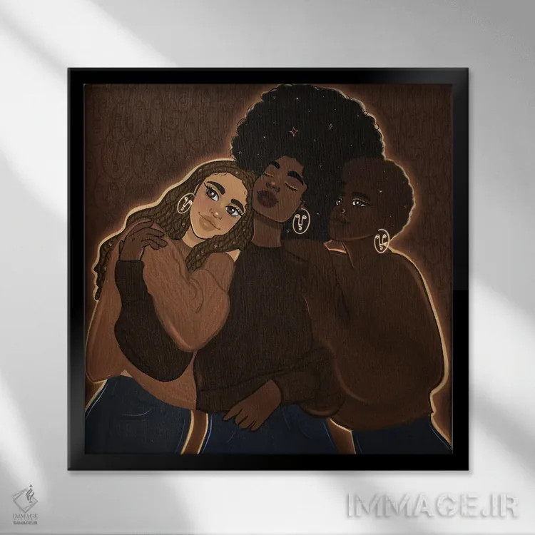 تابلو صبر کن اثر بری پیپنز - نمای قابدار مشکی