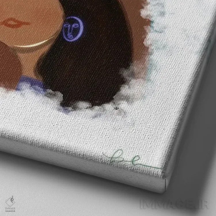 تابلو زنان توانمند اثر بری پیپنز - نمای نزدیک بافت بوم