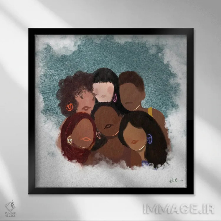 تابلو زنان توانمند اثر بری پیپنز - نمای قابدار مشکی